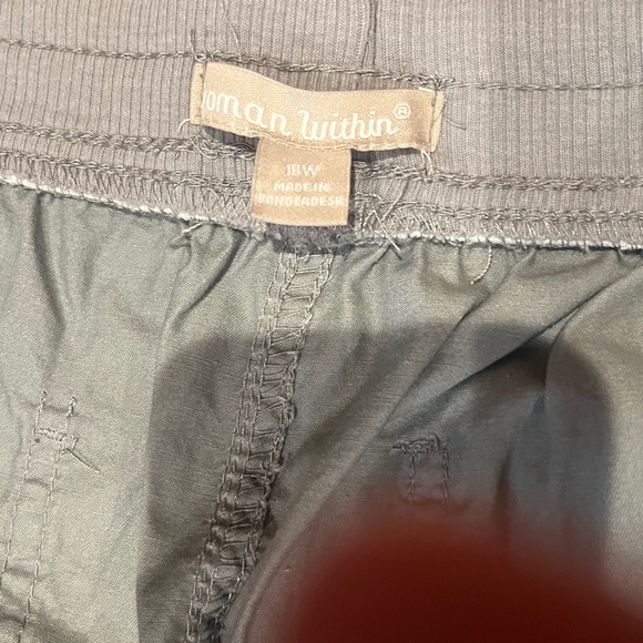 Woman Within 18W Light Gray Cargo Pants - Picture 3 of 5